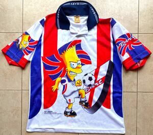 Bart SIMPSON 1999 FOX England World UK jersey L white FIFA Soccer football vtg